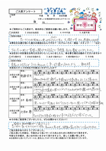 深谷市　O様の声・アンケート用紙