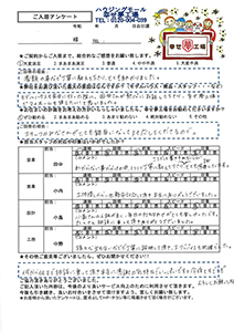 熊谷市　K様の声・アンケート用紙