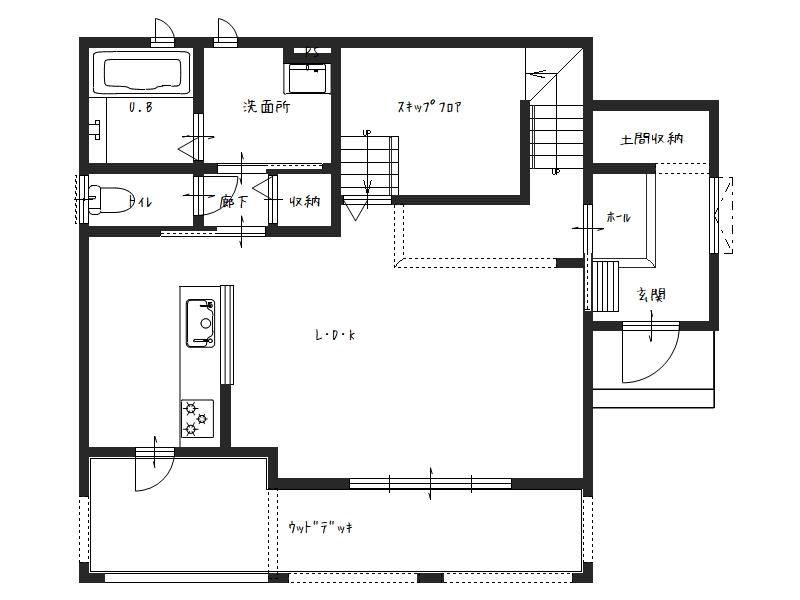 幸せ夢工場　モデルハウス「ビスハスベース」図面1階