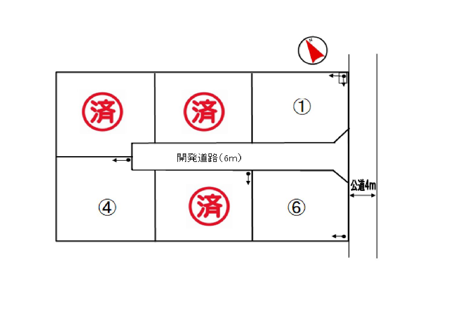 深谷市西大沼　全6区画分譲地